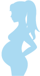 Silhouette of pregant woman